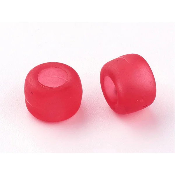 100 perles en plastique basiques pour enfants - pony beads - effet givré transclucide