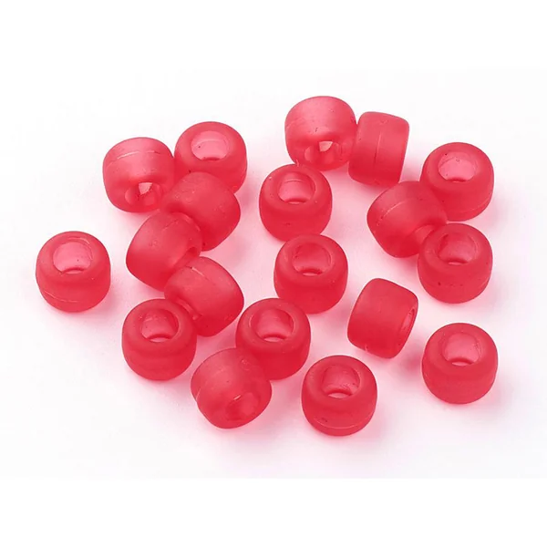 100 perles en plastique basiques pour enfants - pony beads - effet givré transclucide