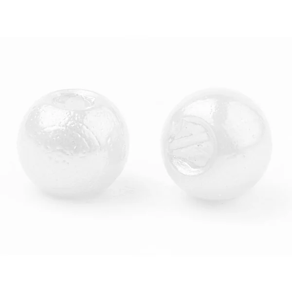 100 perles en plastique imitation perles de culture - 6 mm