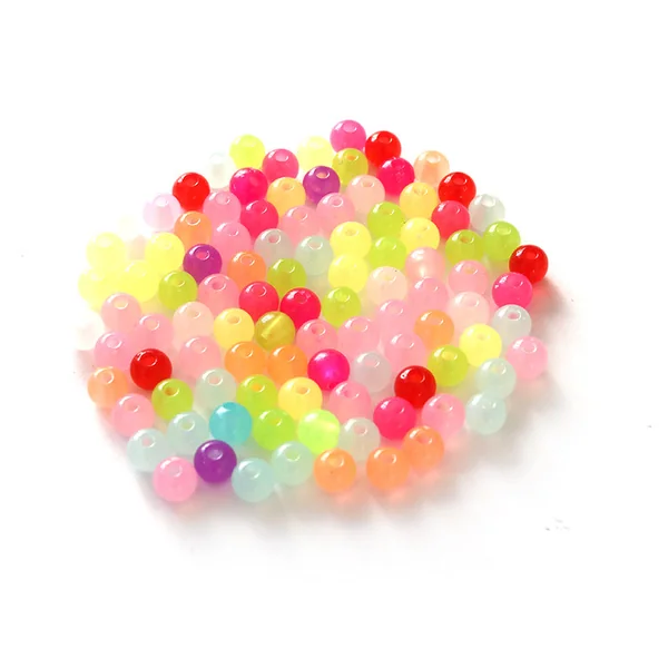 100 perles en plastique rondes 6 mm - multicolores