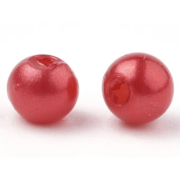 100 perles en plastique rondes imitation perles de culture - 6 mm - multicolore