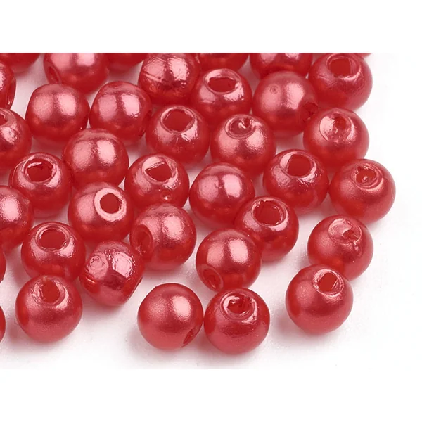 100 perles en plastique rondes imitation perles de culture - 6 mm - multicolore