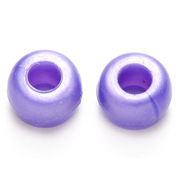 100 perles en plastiques basiques pour enfants - couleurs nacrées - 9x6 mm