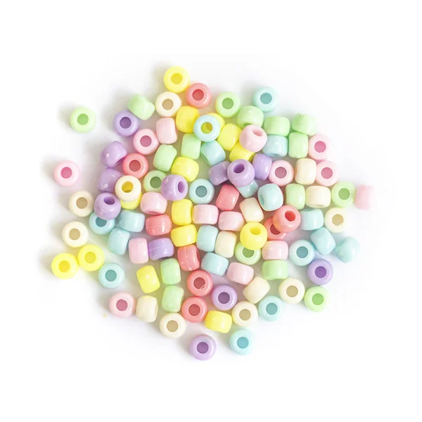 100 perles en plastiques pour enfants - Pastel - 9x6 mm