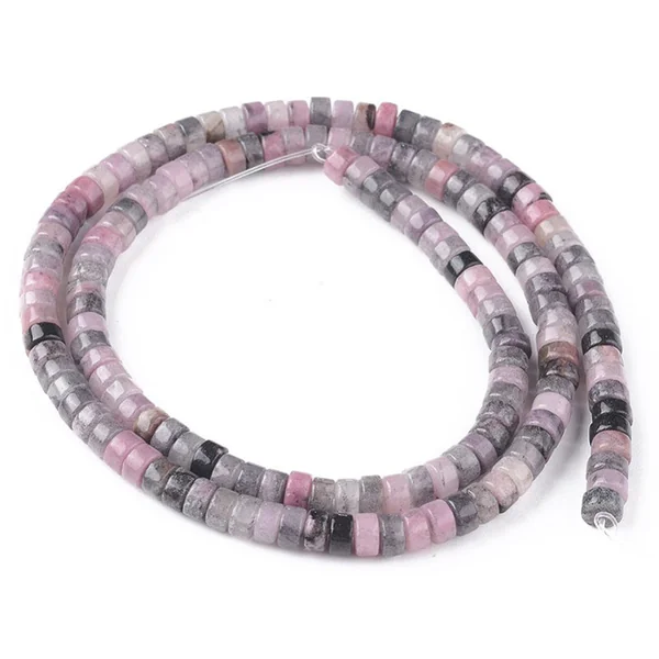 100 perles heishi naturelles 4 mm - jade naturel mauve