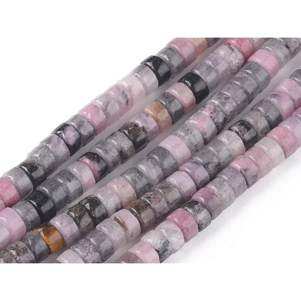 100 perles heishi naturelles 4 mm - jade naturel mauve
