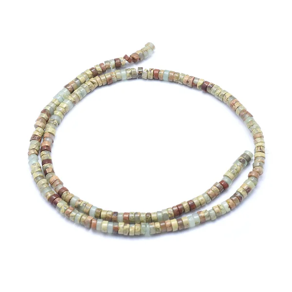100 perles heishi naturelles 4 mm - jaspe aquaterra