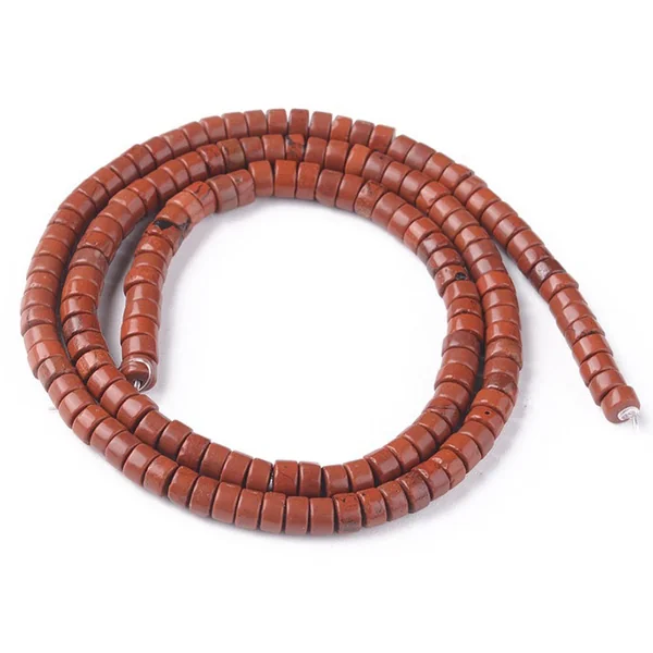 100 perles heishi naturelles 4 mm - jaspe rouge