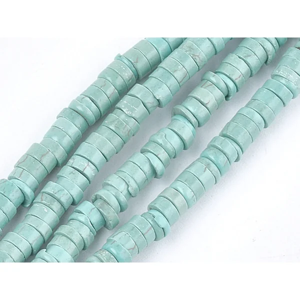 100 perles heishi naturelles 4 mm - turquoise