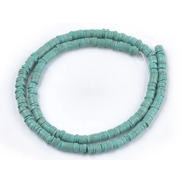 100 perles heishi naturelles 4 mm - turquoise