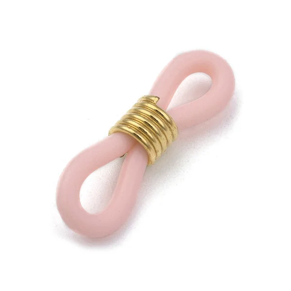 10 embouts pour cordon à lunettes - rose et doré