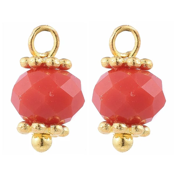 10 pendentifs / intercalaires - perles multicolores à facettes - 6 mm