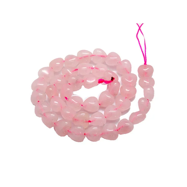 10 perles de quartz naturel coeur - Rose clair