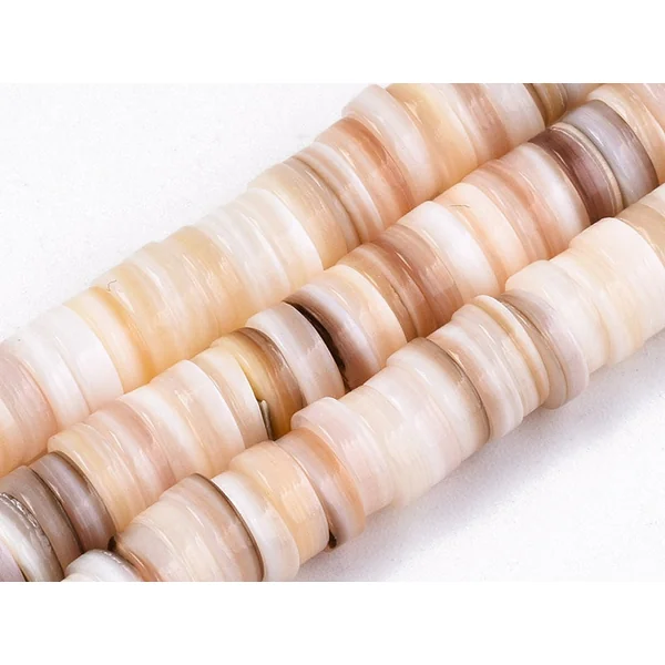 10 perles heishi rondes - Coquillage naturel