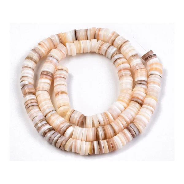 10 perles heishi rondes - Coquillage naturel
