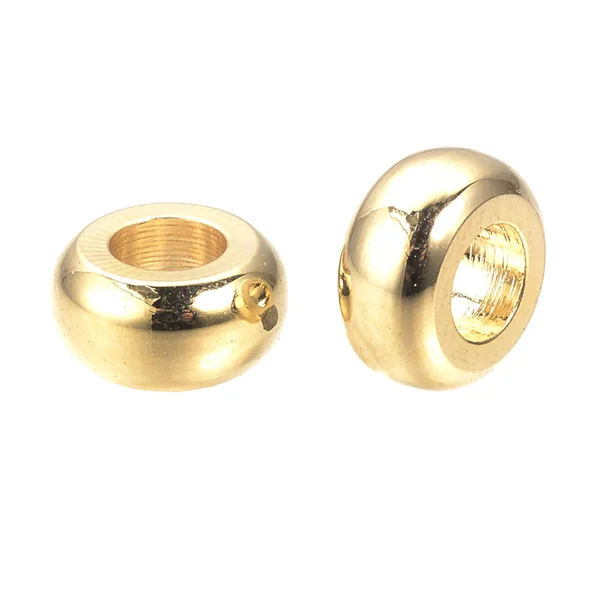 10 perles intercalaires donut - doré à l'or fin 18k - 7 x 3,5 mm