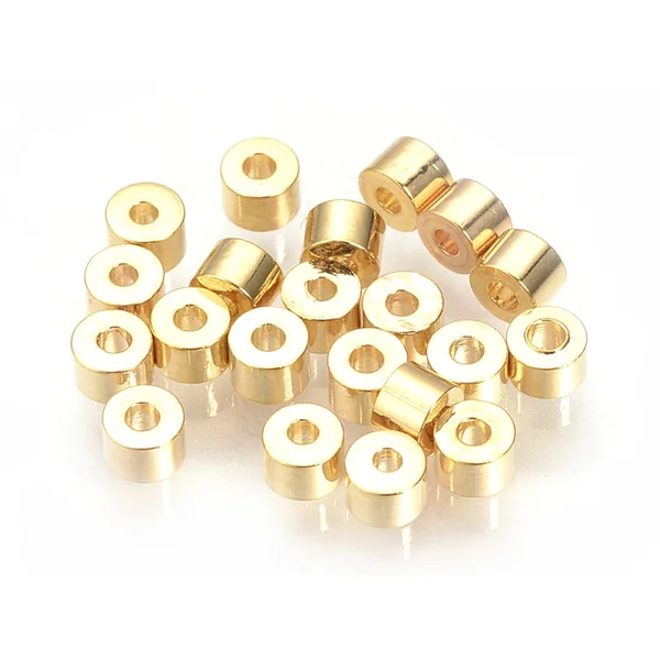 10 perles intercalaires - doré à l'or fin 18k - 2,5 x 2 mm