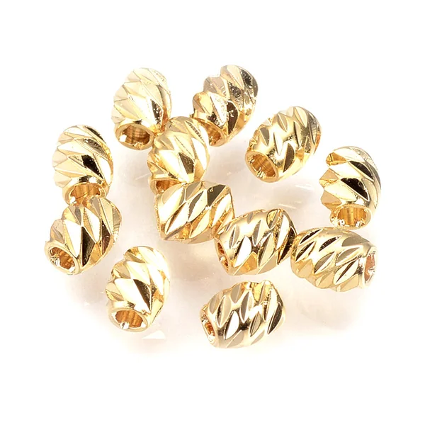 10 perles intercalaires - doré à l'or fin 18k - 4 x 3 mm