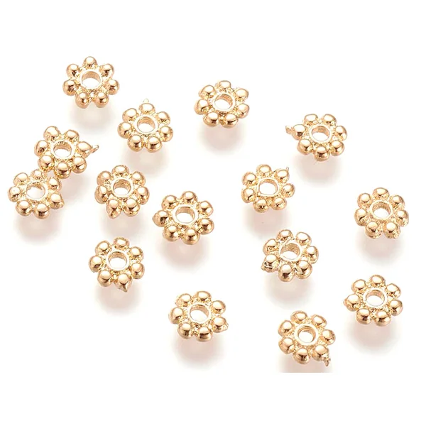 10 perles intercalaires - doré à l'or fin 18k - 5,5 x 1,5 mm