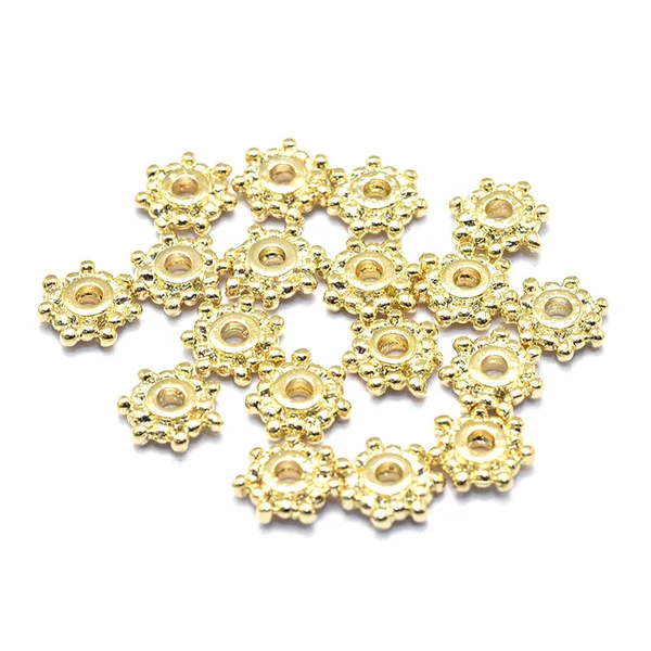 10 perles intercalaires heishi - doré à l'or fin 18k - 7,5 x 2 mm