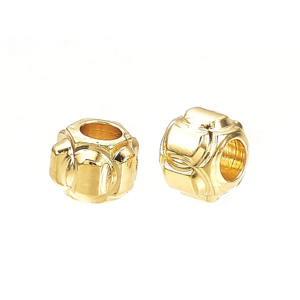 10 perles lanternes intercalaires - doré à l'or fin 18k - 3 x 2,5 mm