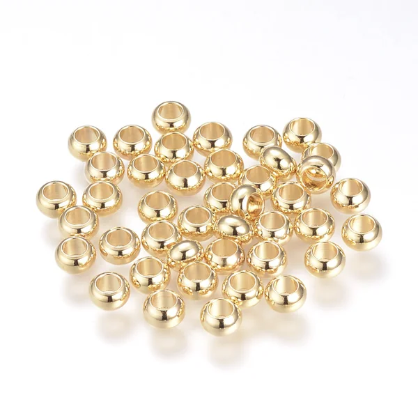 10 perles rondelles intercalaires - doré à l'or fin 18k - 5 x 3 mm