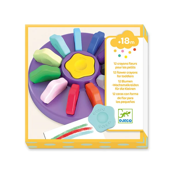 12 crayons fleurs pour les petits - Formes ergonomiques