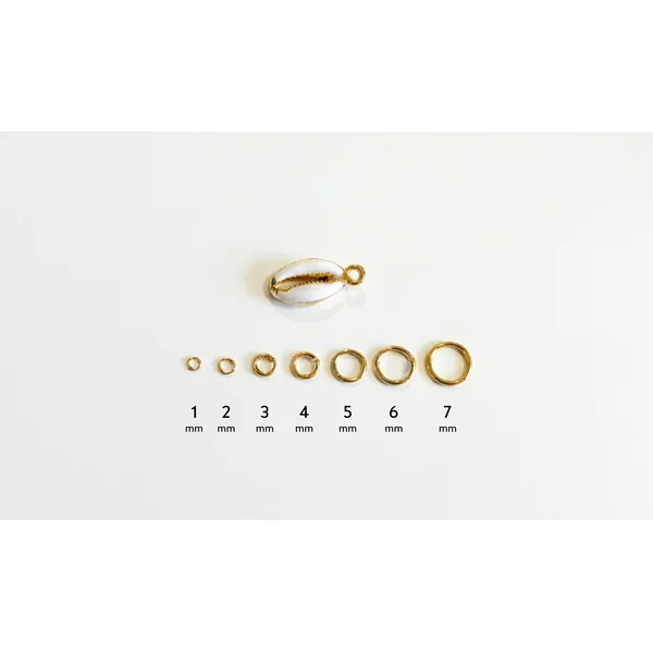 20 anneaux 6 mm - doré à l'or fin 18k