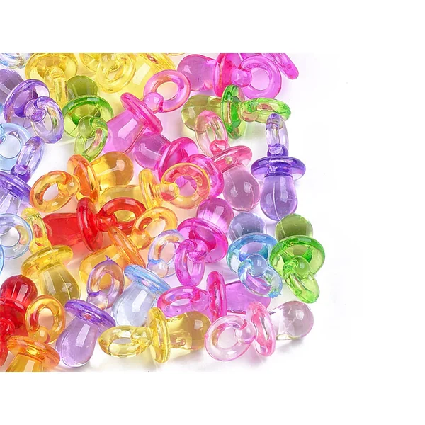 20 pendentifs sucette en acrylique - Multicolore - 31 x 15 mm