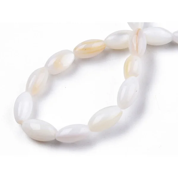 20 perles de culture - forme grain de riz - 7,5 x 4 mm