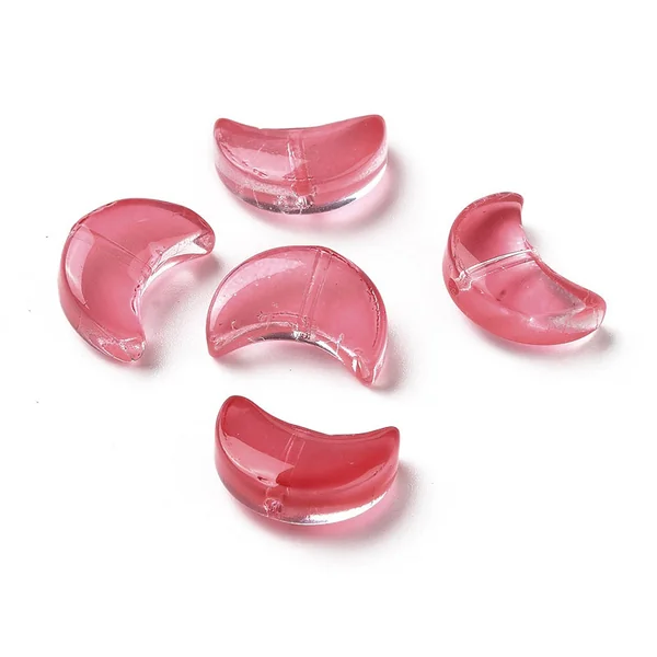 20 perles en verre croissant de lune - couleurs variées - 14 x 9 mm