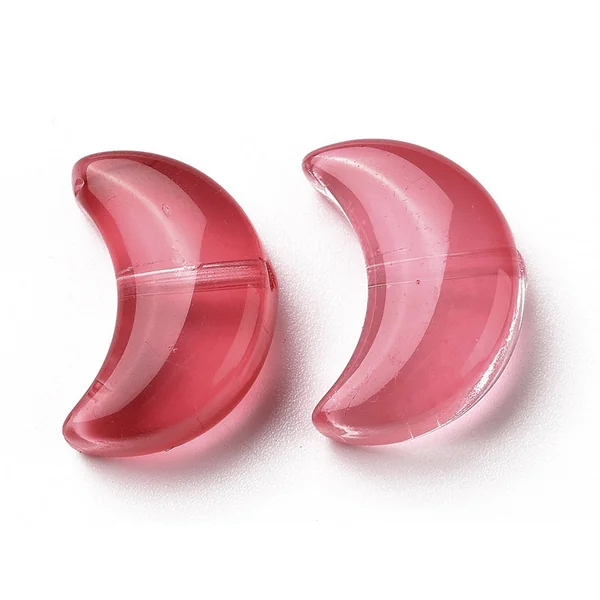 20 perles en verre croissant de lune - couleurs variées - 14 x 9 mm