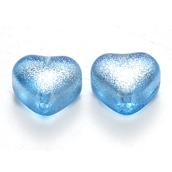 20 perles en verre - petits coeurs couleur variées - 6 mm