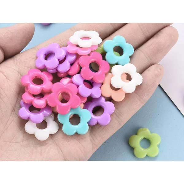 20 perles fleurs opaques - Multicolore