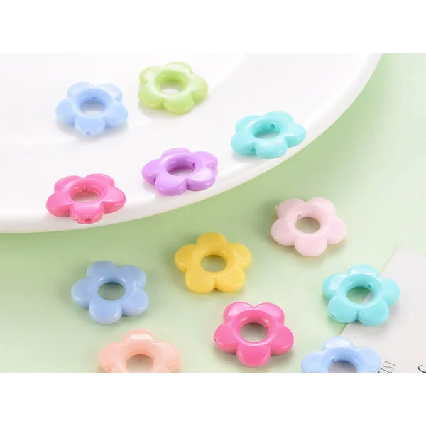 20 perles fleurs opaques - Multicolore