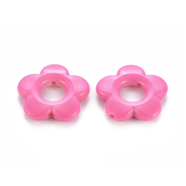 20 perles fleurs opaques - Multicolore