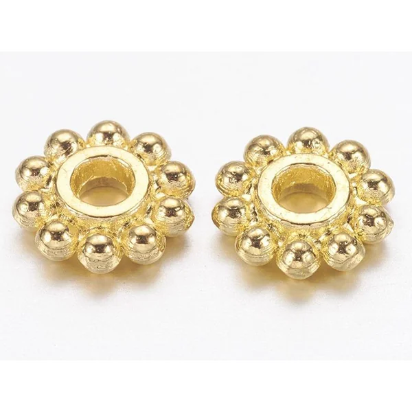 20 perles intercalaires à petites boules dorées - 6,5 mm
