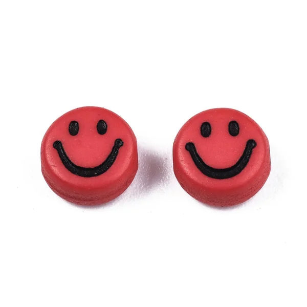 20 perles sourire en acrylique opaque - Multicolore