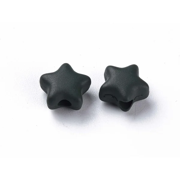 20 perles étoiles acryliques - Couleurs mattes - 9 mm