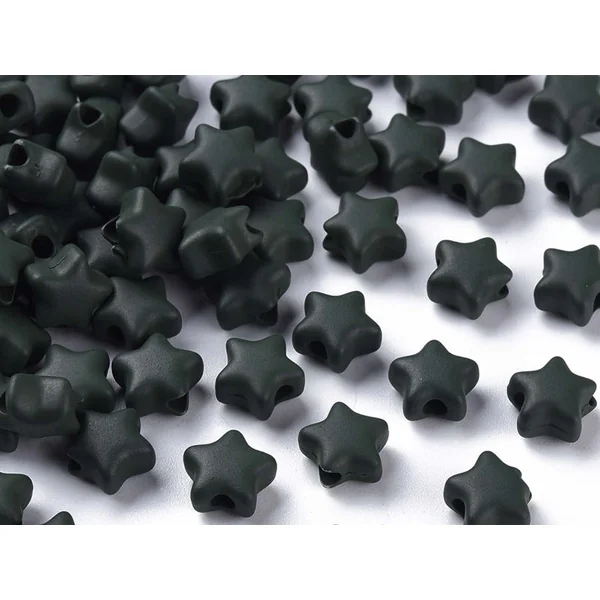 20 perles étoiles acryliques - Couleurs mattes - 9 mm