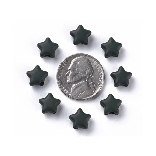 20 perles étoiles acryliques - Couleurs mattes - 9 mm