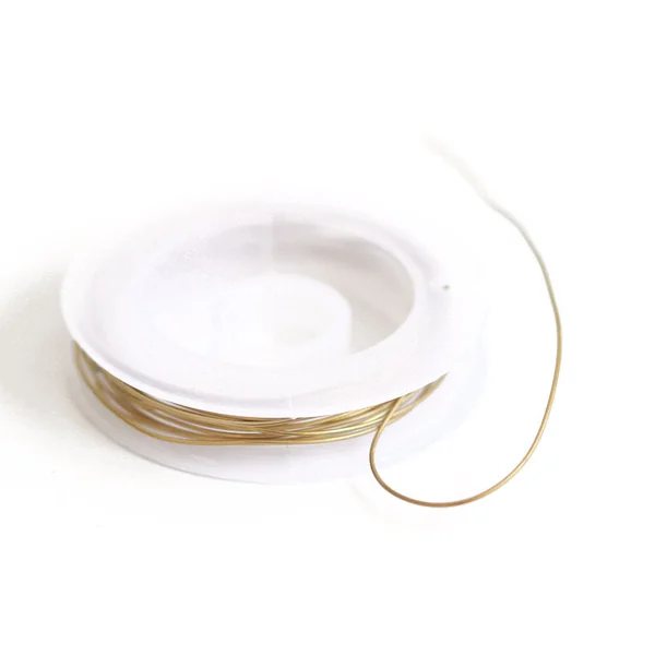 2 m de fil de laiton fin - Doré à l’or fin 18K - 0,6 mm
