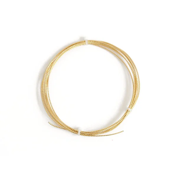 2 m de fil de laiton texturé - Doré à l’or fin 18K - 1 mm