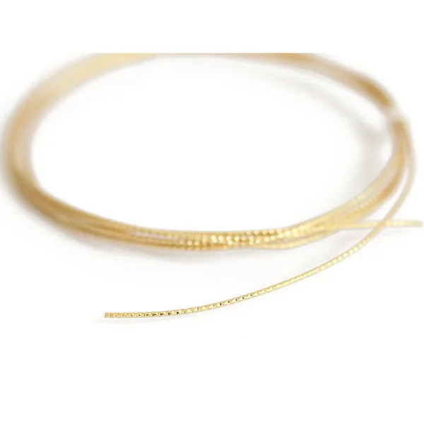 2 m de fil de laiton texturé - Doré à l’or fin 18K - 1 mm