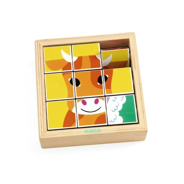 3 puzzles en bois - Animoroll - 9 pièces