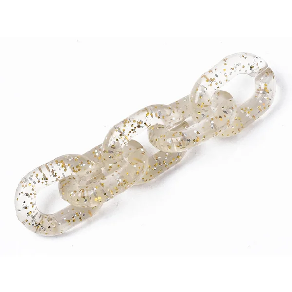 50 maillons ovales en plastique 19 x 14 mm - à connecter pour création de chaîne - transparent à paillettes