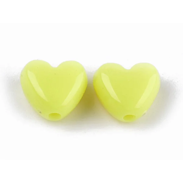 50 perles coeurs - multicolore