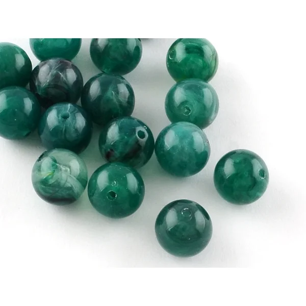 50 perles en plastique imitation pierres naturelles - multicolore - 8 mm