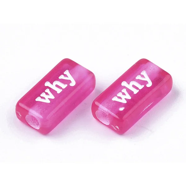 50 perles en plastique - mots flashy multicolore