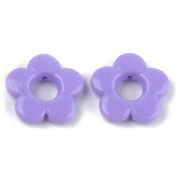 50 perles fleurs évidées en plastique - multicolore